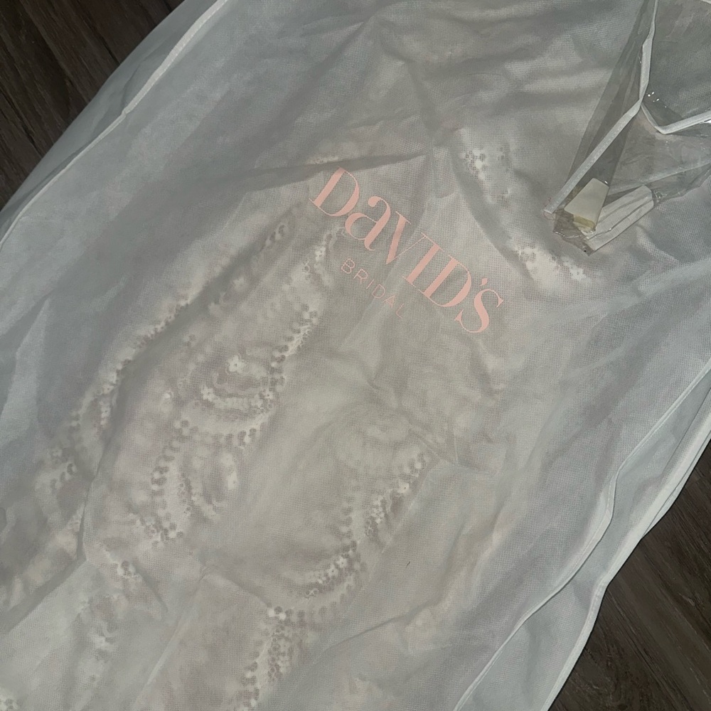 David's Bridal wedding gown and dust bag